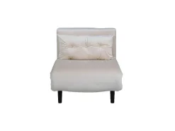 Vicky Slaapbank ,Fauteuil Velours Beige.-Vente-unique Hot