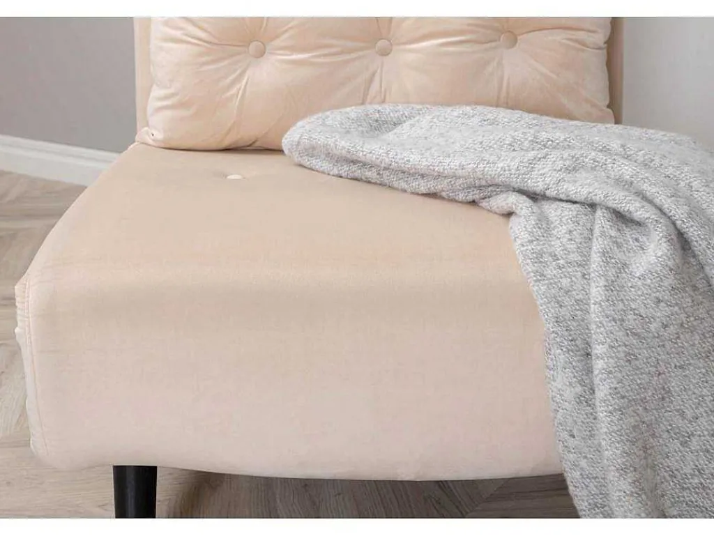 Vicky Slaapbank ,Fauteuil Velours Beige.-Vente-unique Hot