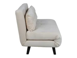 Vicky Slaapbank Velours Beige.-Vente-unique New
