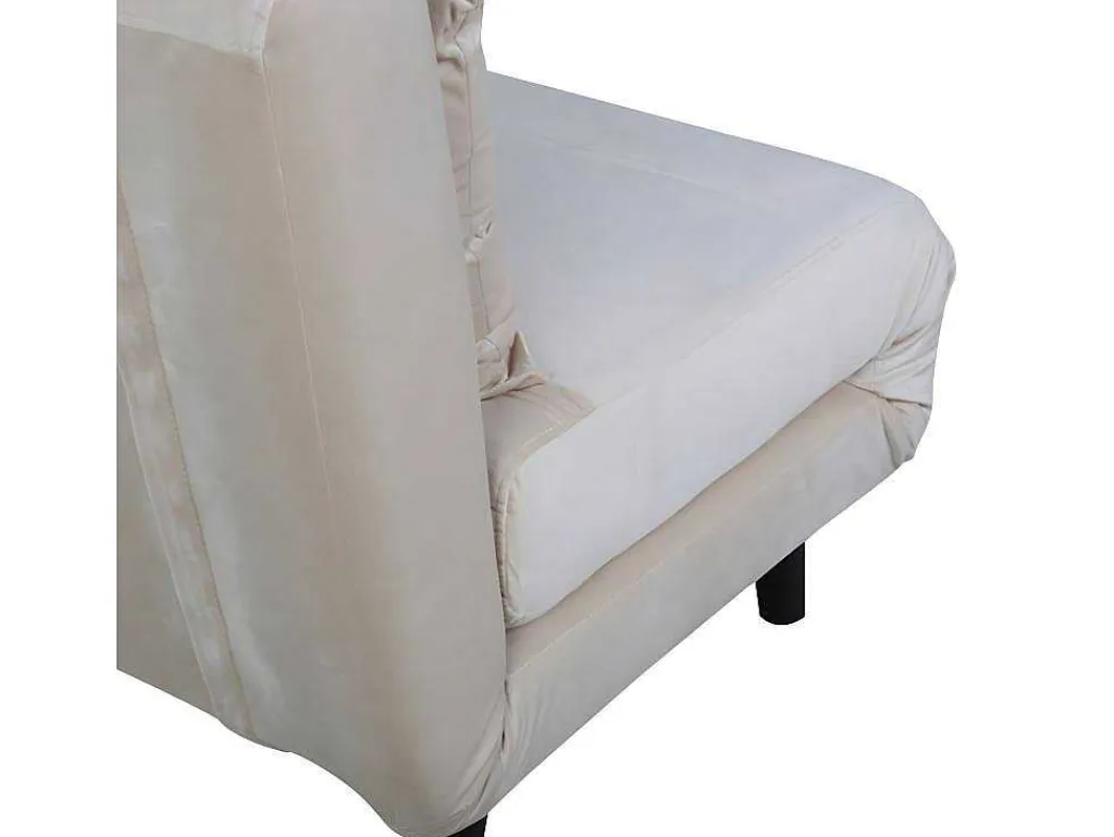 Vicky Slaapbank Velours Beige.-Vente-unique New