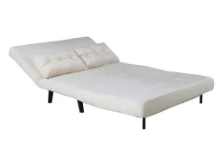 Vicky Slaapbank Velours Beige.-Vente-unique New