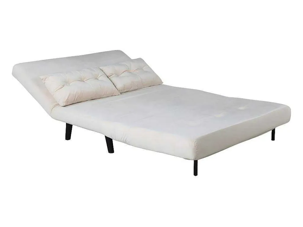 Vicky Slaapbank Velours Beige.-Vente-unique New