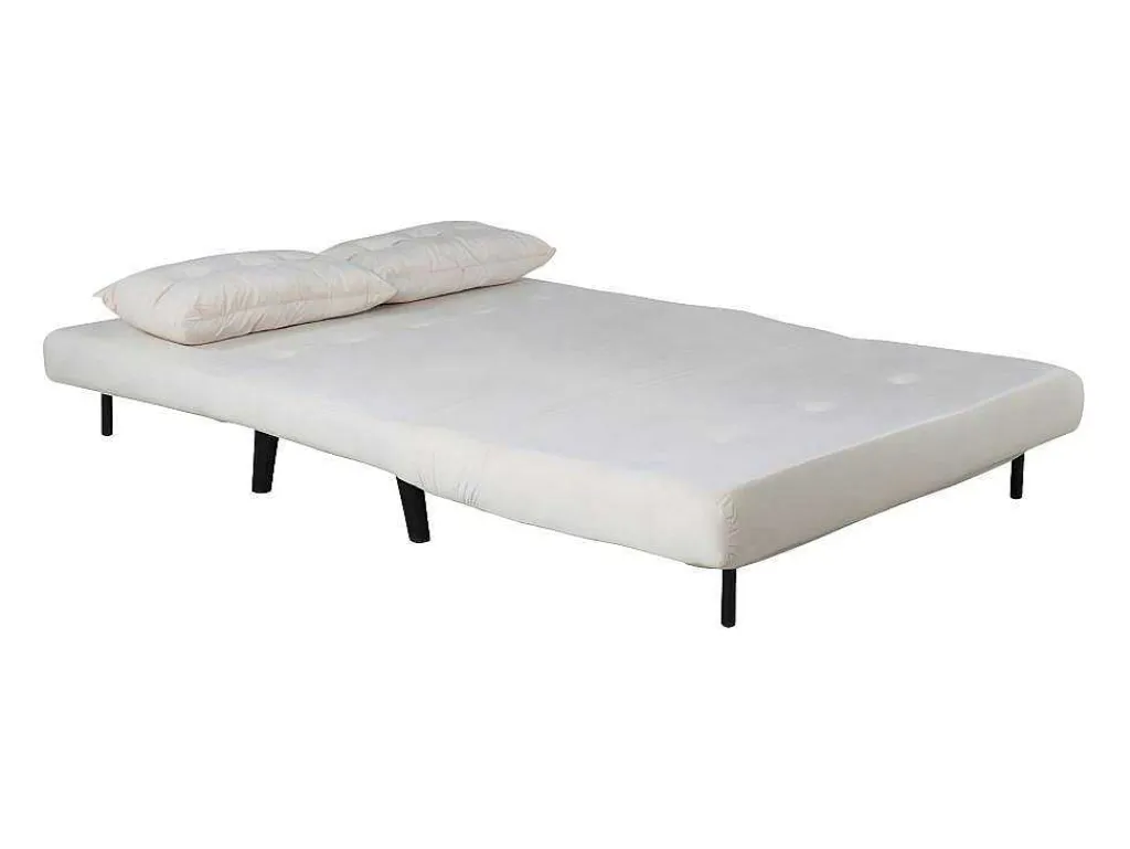 Vicky Slaapbank Velours Beige.-Vente-unique New
