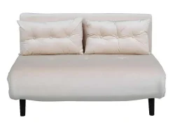 Vicky Slaapbank Velours Beige.-Vente-unique New