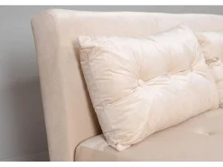 Vicky Slaapbank Velours Beige.-Vente-unique New