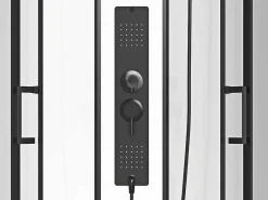 Vierkante Douchecabine Met Massagestralen Matzwart En Wit L90 X B90 X H215 Cm Tanito-Shower & Design Hot