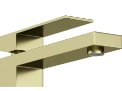 Vierkante Hoge Mechanische Mengkraan - H29,5 Cm - Goud Met Satijnglans - Vipava-Shower & Design Clearance
