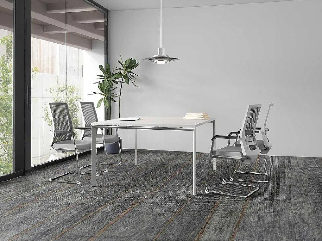 Vierkante Vergadertafel - 4 Personen - Wit - L120 Cm - Downtown-Workēa Sale