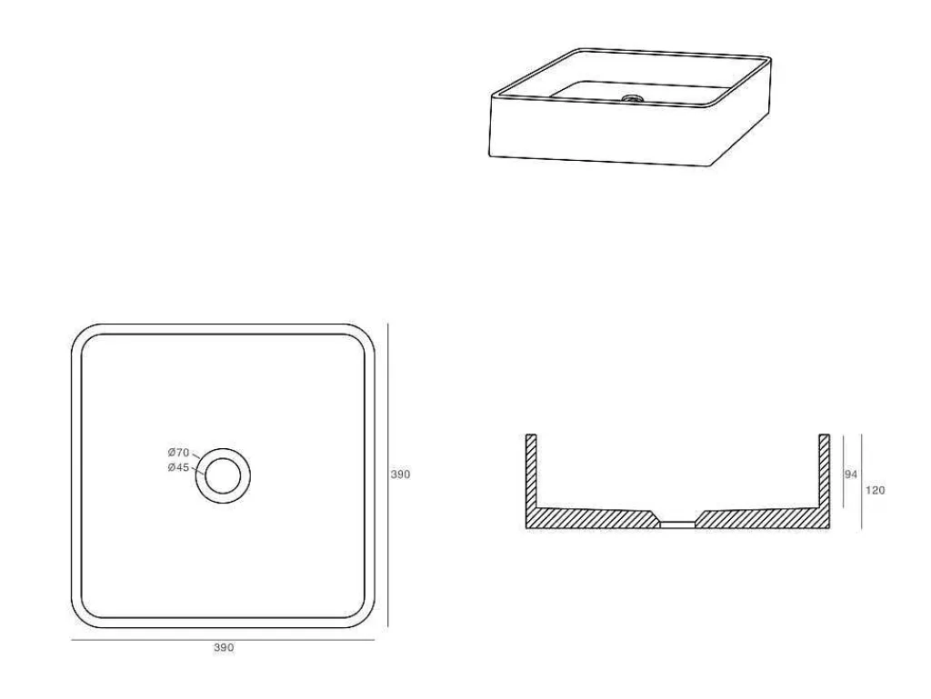 Vierkante Wastafel Om Te Plaatsen Van Terrazzo - L39 X B39 Cm - Stochi-Shower & Design