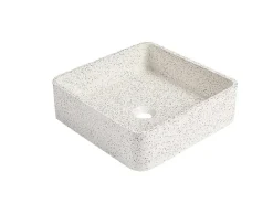 Vierkante Wastafel Om Te Plaatsen Van Terrazzo - L39 X B39 Cm - Stochi-Shower & Design