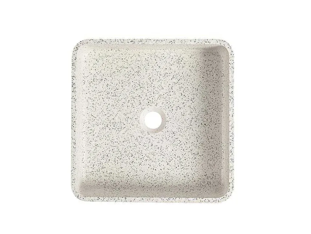 Vierkante Wastafel Om Te Plaatsen Van Terrazzo - L39 X B39 Cm - Stochi-Shower & Design