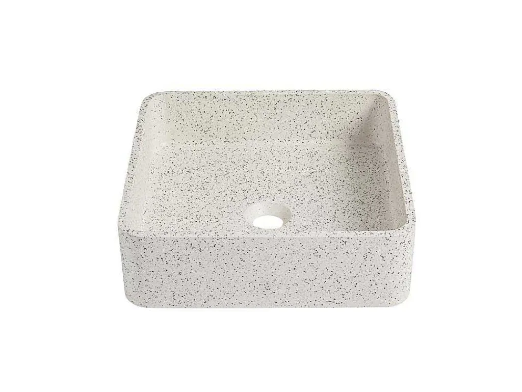 Vierkante Wastafel Om Te Plaatsen Van Terrazzo - L39 X B39 Cm - Stochi-Shower & Design