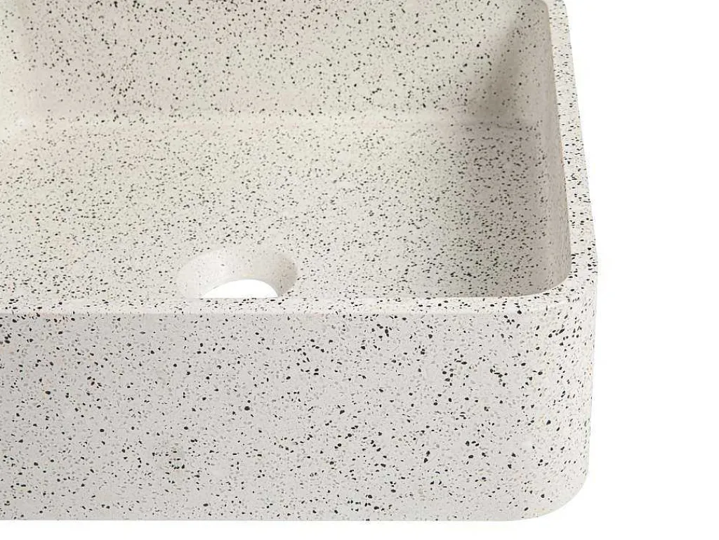 Vierkante Wastafel Om Te Plaatsen Van Terrazzo - L39 X B39 Cm - Stochi-Shower & Design