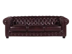 Vierzits Chesterfieldbank Brenton 100% Buffelleer - Cherry-LINEA SOFA New