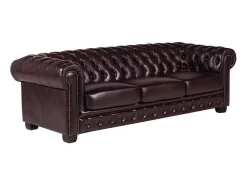 Vierzits Chesterfieldbank Brenton 100% Buffelleer - Cherry-LINEA SOFA New