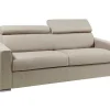 Vierzits Express Slaapbank Van Stof Vizir - Beige - Slaapafmeting Met Brede Latten 160 Cm - Matras 18 Cm-Vente-unique Discount