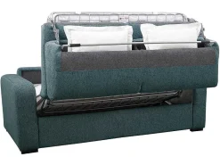 Vierzits Express Slaapbank - Stof - Blauw - Matras 14 Cm - Bevis-Vente-unique New