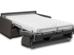 Vierzits Express-Bedbank Van Kunstleer Calife - Grijs - Slaapafmeting 160 Cm-Vente-unique Discount