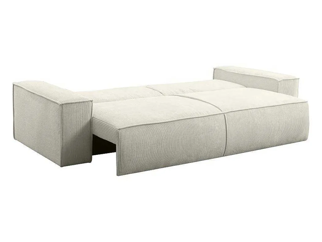 Vierzits Slaapbank Amelia Van Pascal Morabito - Ribfluweel - Beige-Vente-unique Sale