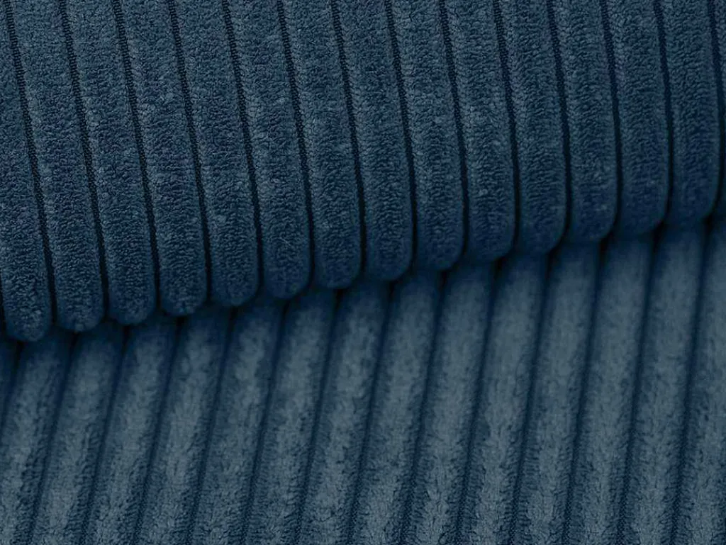 Vierzits Slaapbank Amelia Van Pascal Morabito - Ribfluweel - Blauw-Vente-unique Outlet