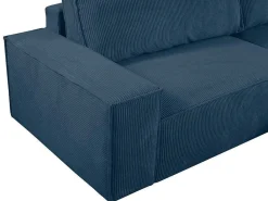 Vierzits Slaapbank Amelia Van Pascal Morabito - Ribfluweel - Blauw-Vente-unique Outlet