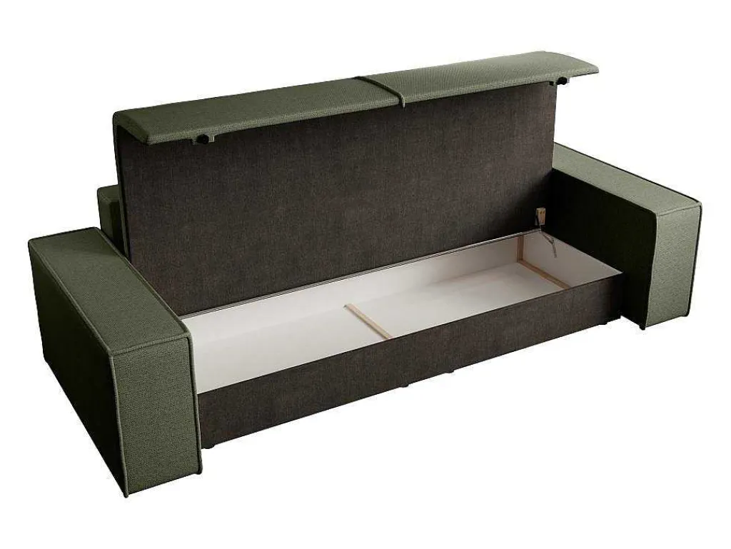 Vierzitsslaapbank Van Groen Velours Met Textuur Amelia-Vente-unique Discount