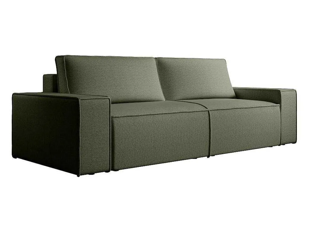 Vierzitsslaapbank Van Groen Velours Met Textuur Amelia-Vente-unique Discount
