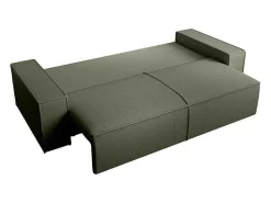 Vierzitsslaapbank Van Groen Velours Met Textuur Amelia-Vente-unique Discount