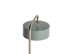 Vintage Staande Lamp Otilie - Metaal - 24 X 16 X 40 Cm - Olijfgroen En Goudkleurig-OZAIA Best