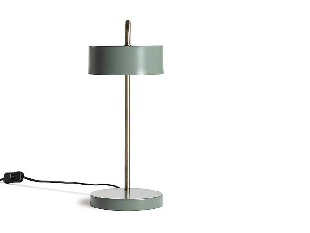 Vintage Staande Lamp Otilie - Metaal - 24 X 16 X 40 Cm - Olijfgroen En Goudkleurig-OZAIA Best