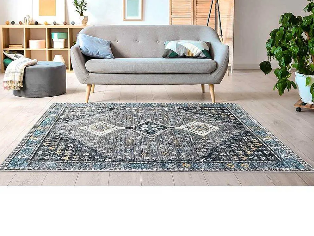 Vintage Tapijt Oosterse Stijl Clossy - 200X290Cm - Grijs-OZAIA New