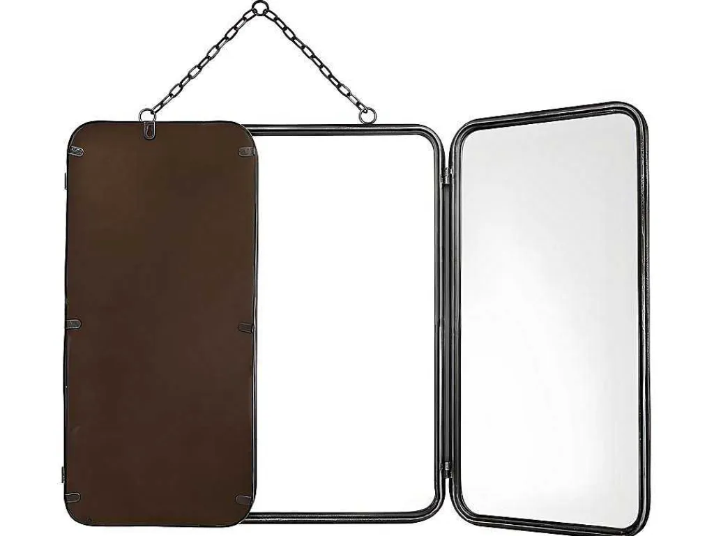 Vintage-Spiegel In 3 Delen Ceronne - B60 X H112 Cm - Metaalgrijs-OZAIA Online