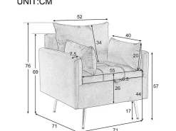 Vipi Fauteuil In Fluwelen Stof Met Opbergruimte En Kussen - Poten Van Goudkleurig Metaal - Groen-ModernLuxe Best