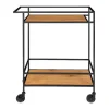 Vita Barwagen Op Wielen Met 2 Schappen, Zwart, Eikenhouten Decor.-House Nordic Outlet
