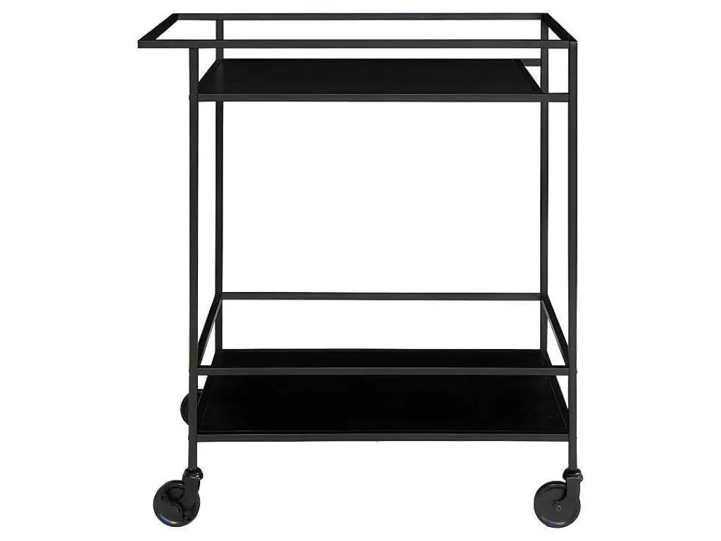 Vita Barwagen Op Wielen Met 2 Schappen, Zwart.-House Nordic