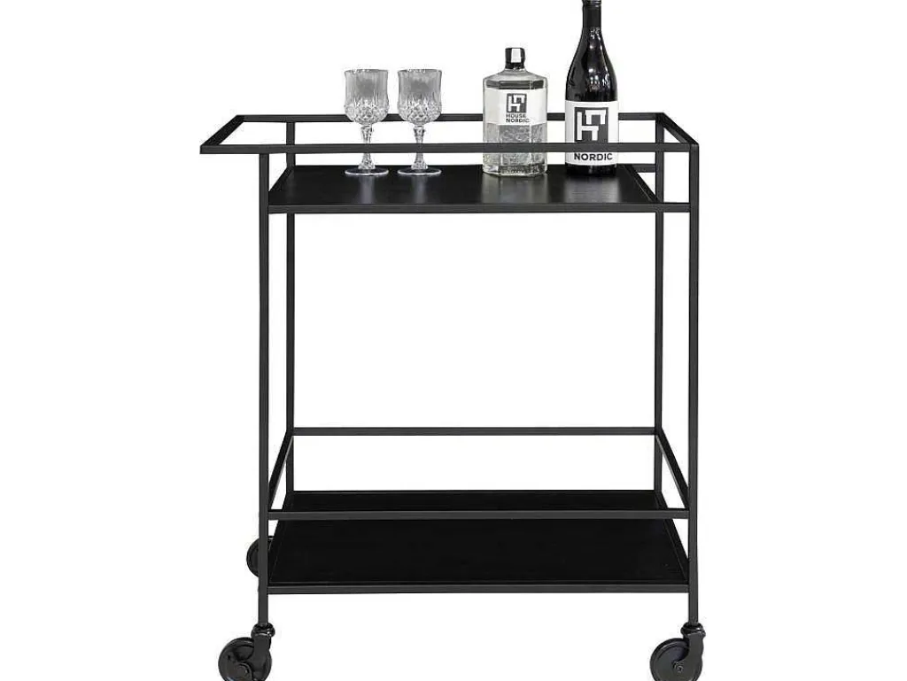 Vita Barwagen Op Wielen Met 2 Schappen, Zwart.-House Nordic