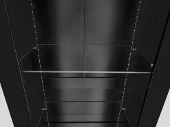 Vitrine L 166Cm Met Led - 3 Glazen Planken - Zwart-ModernLuxe Clearance