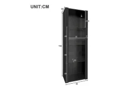 Vitrine L 166Cm Met Led - 3 Glazen Planken - Zwart-ModernLuxe Clearance