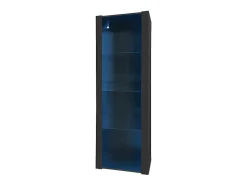 Vitrine L 166Cm Met Led - 3 Glazen Planken - Zwart-ModernLuxe Clearance
