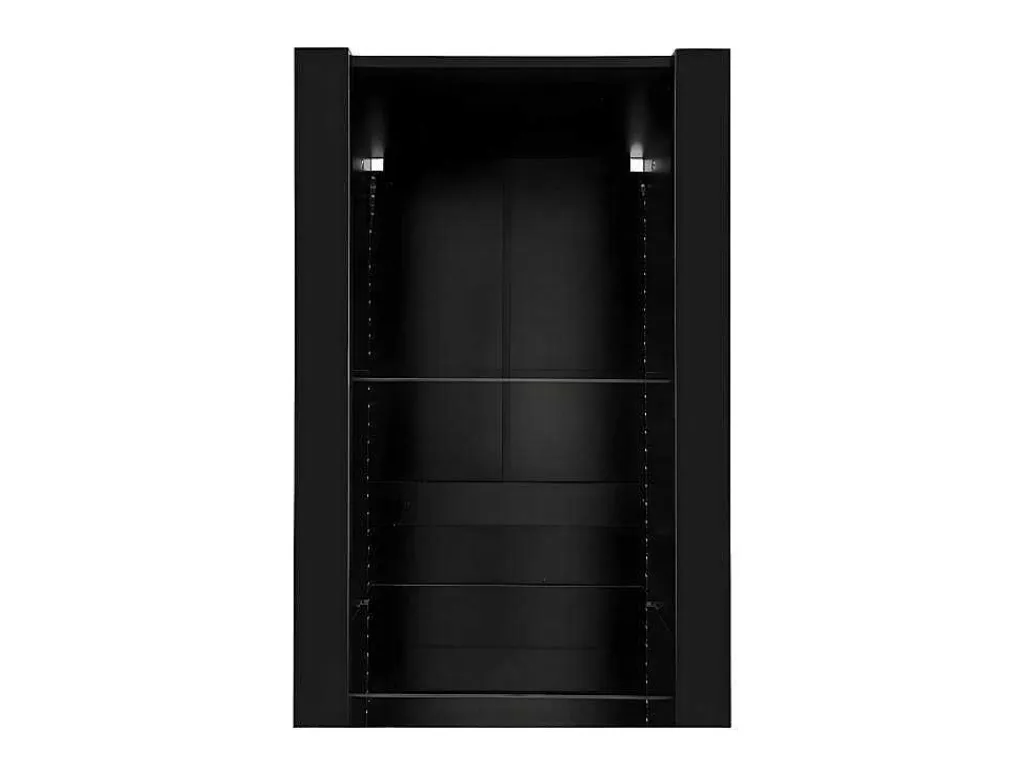 Vitrine L 166Cm Met Led - 3 Glazen Planken - Zwart-ModernLuxe Clearance