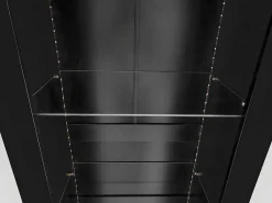 Vitrine L 166Cm Met Led - 3 Glazen Planken - Zwart-ModernLuxe Clearance