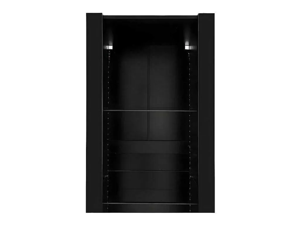 Vitrine L 166Cm Met Led - 3 Glazen Planken - Zwart-ModernLuxe Clearance
