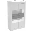 Vitrinekast Comete - Met Led-Verlichting - Vier Deuren - Wit Gelakt-Vente-unique Hot