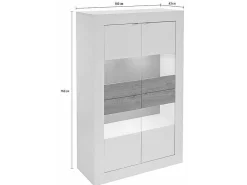 Vitrinekast Comete - Met Led-Verlichting - Vier Deuren - Wit Gelakt-Vente-unique Hot
