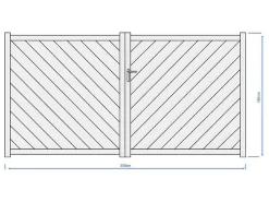 Vleugelpoort - Vol Aluminium - L350 X H180 Cm - Antraciet - Zerano-EXPERTLAND New