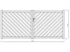 Vleugelpoort - Vol Aluminium - L350 X H160 Cm - Antraciet - Zerano-EXPERTLAND Sale