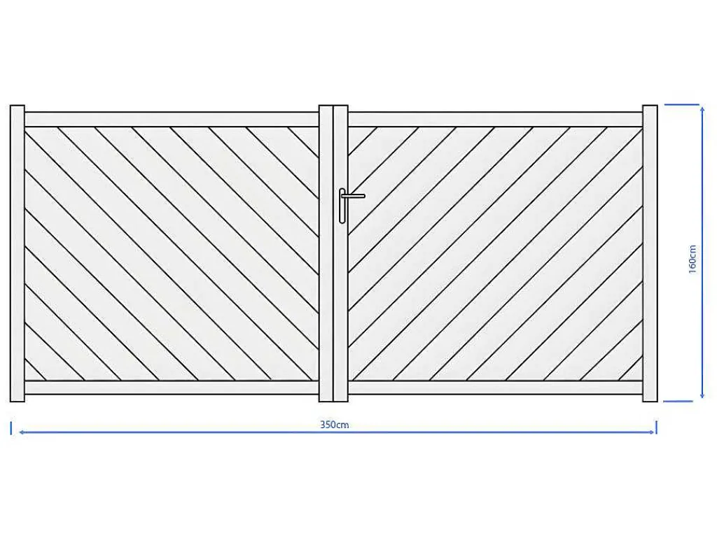 Vleugelpoort - Vol Aluminium - L350 X H160 Cm - Antraciet - Zerano-EXPERTLAND Sale