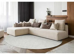 Vloerkleed Casablanca Plus Rond Creme Eenkleurig, Lus Cercle 80 Cm-RugsX