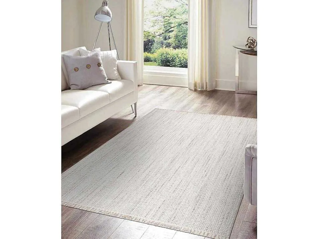 Vloerkleed Nano Eo78C Melange, Lus, Platgeweven Grijs / Wit 140X190 Cm-RugsX