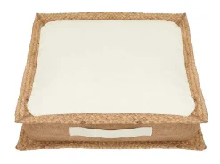 Vloerkussen Van Katoen En Jute - 45 X 45 Cm - Wit En Naturel - Peruvia-OZAIA Hot